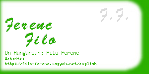 ferenc filo business card